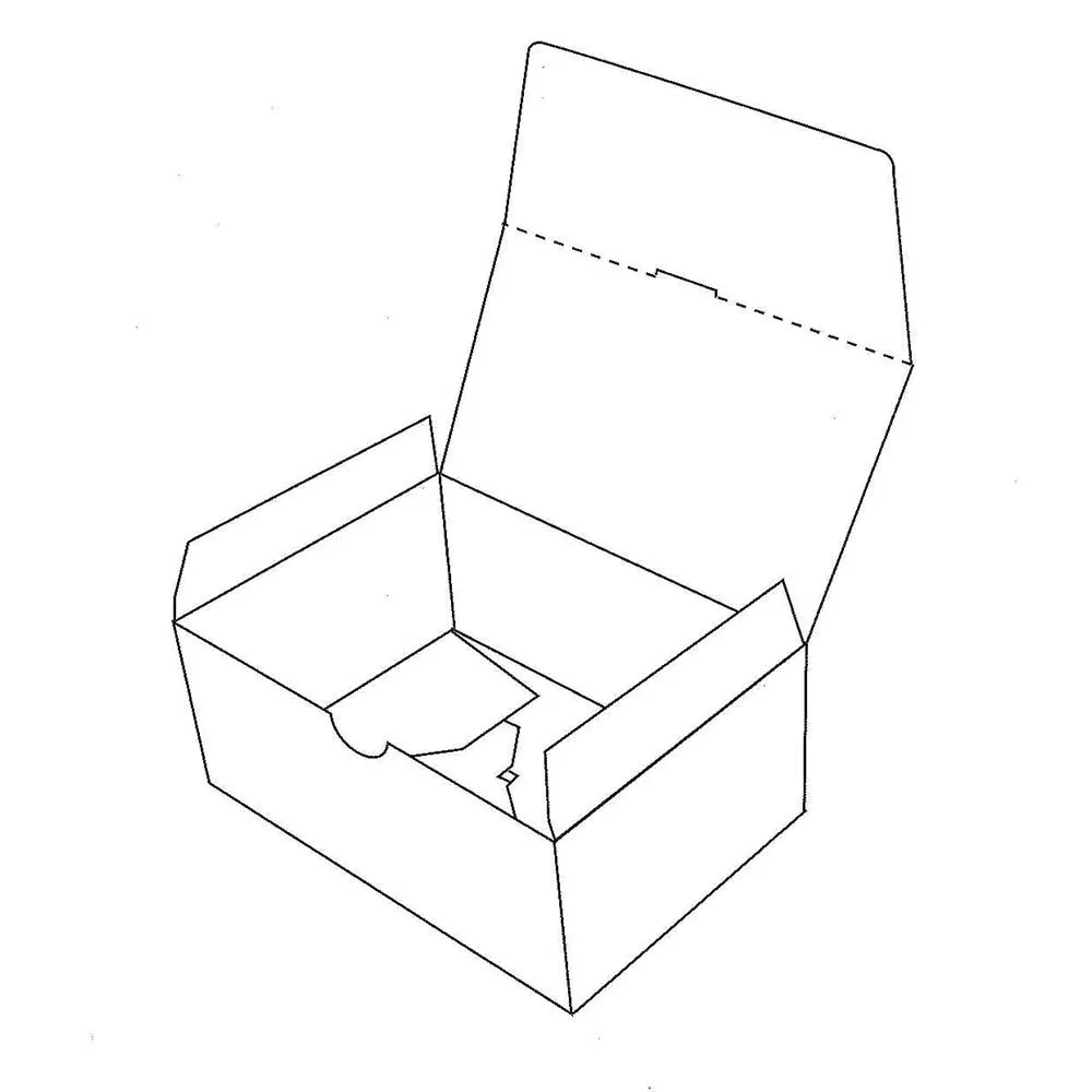 Tuck lock top con orificio para el pulgar