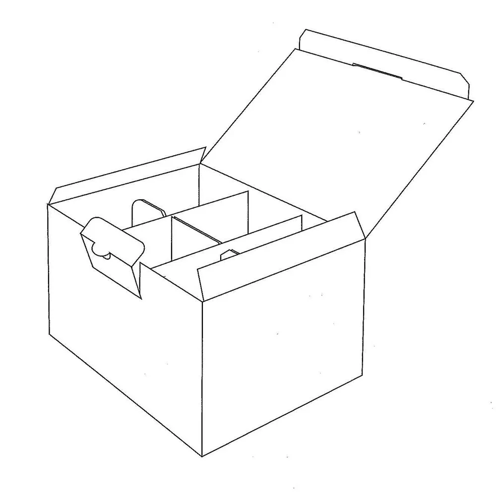 Caja de seis celdas de una pieza