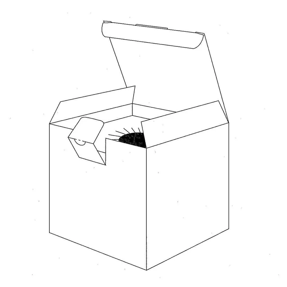 Caja con almohadillas circulares de apoyo