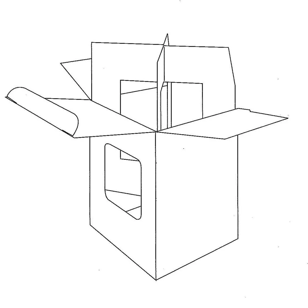 Caja de ventana con soporte de posición central