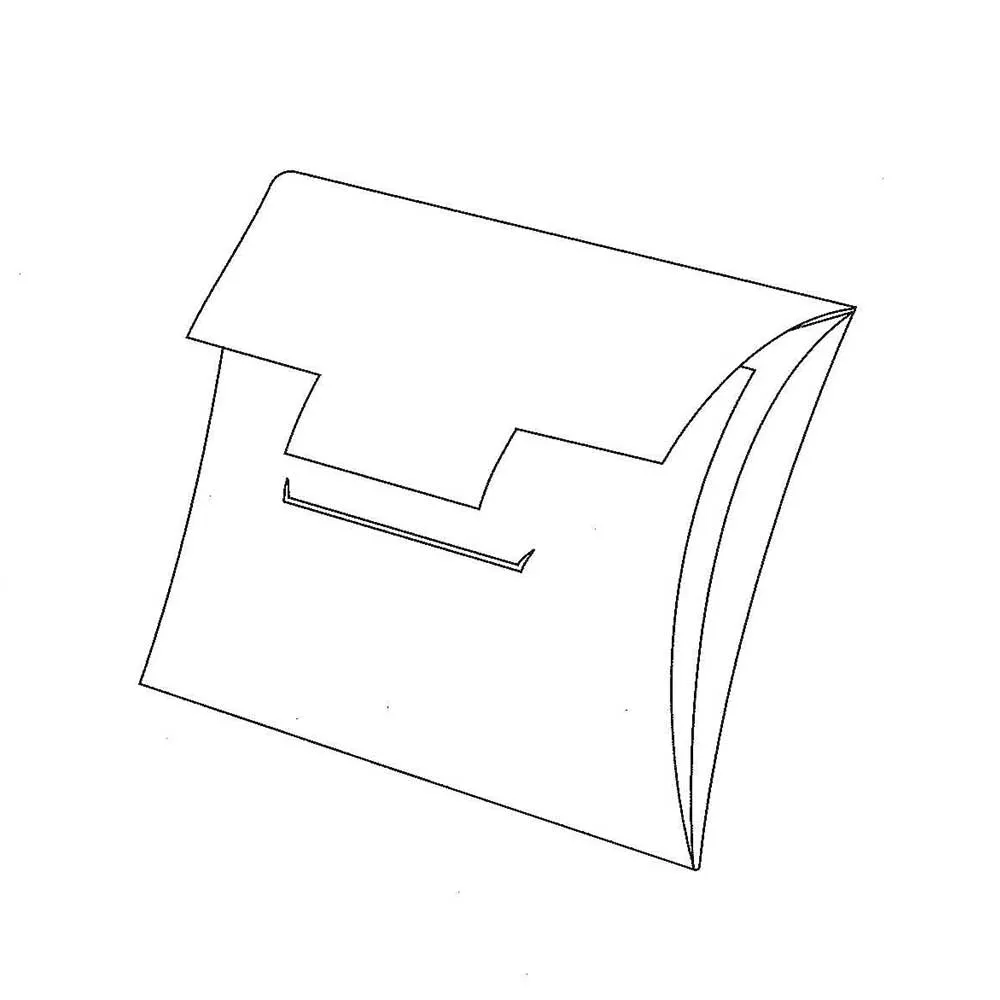 Caja almohada con lengüeta de cierre