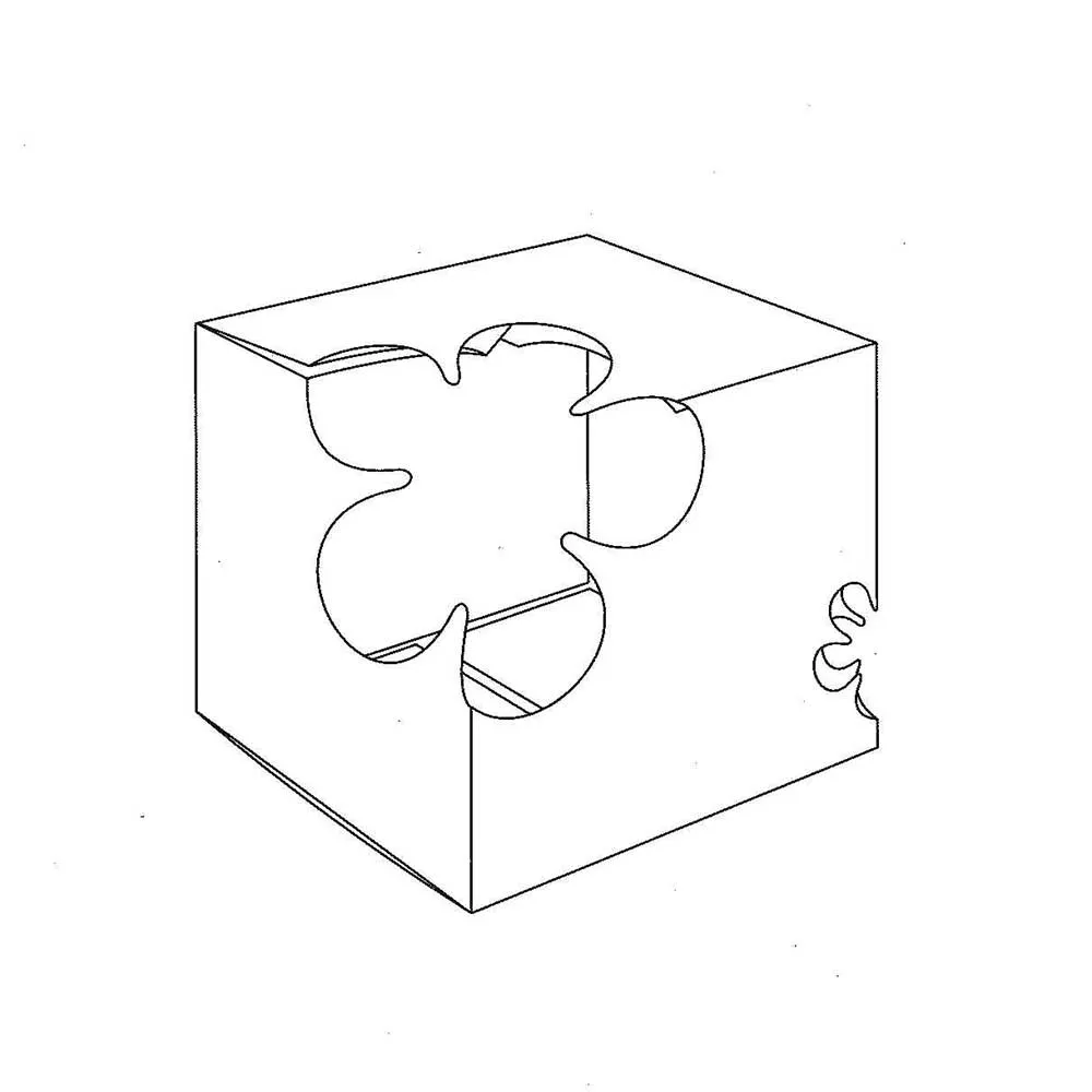 Caja de exposición con esquina abierta
