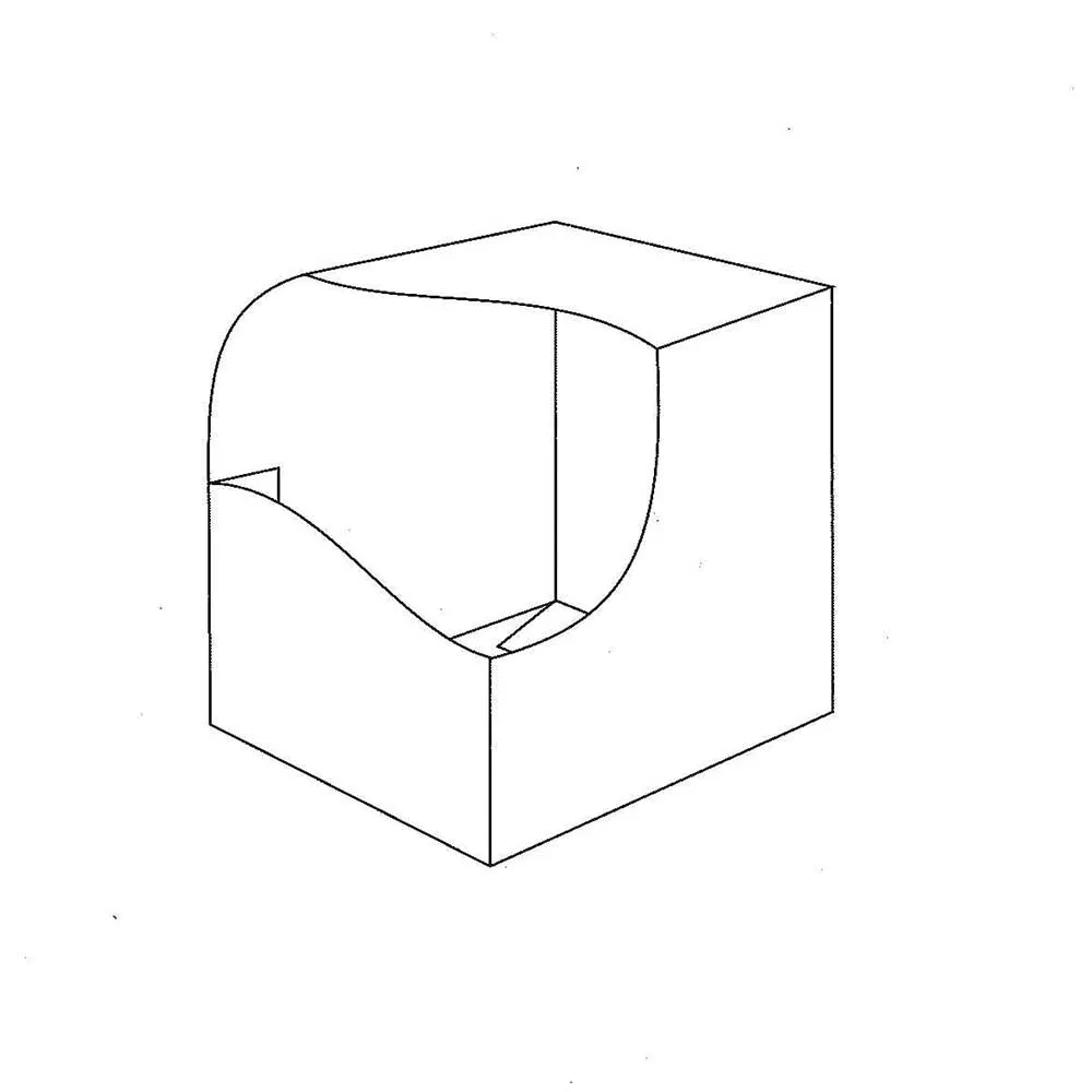 Caja de exposición con esquina abierta